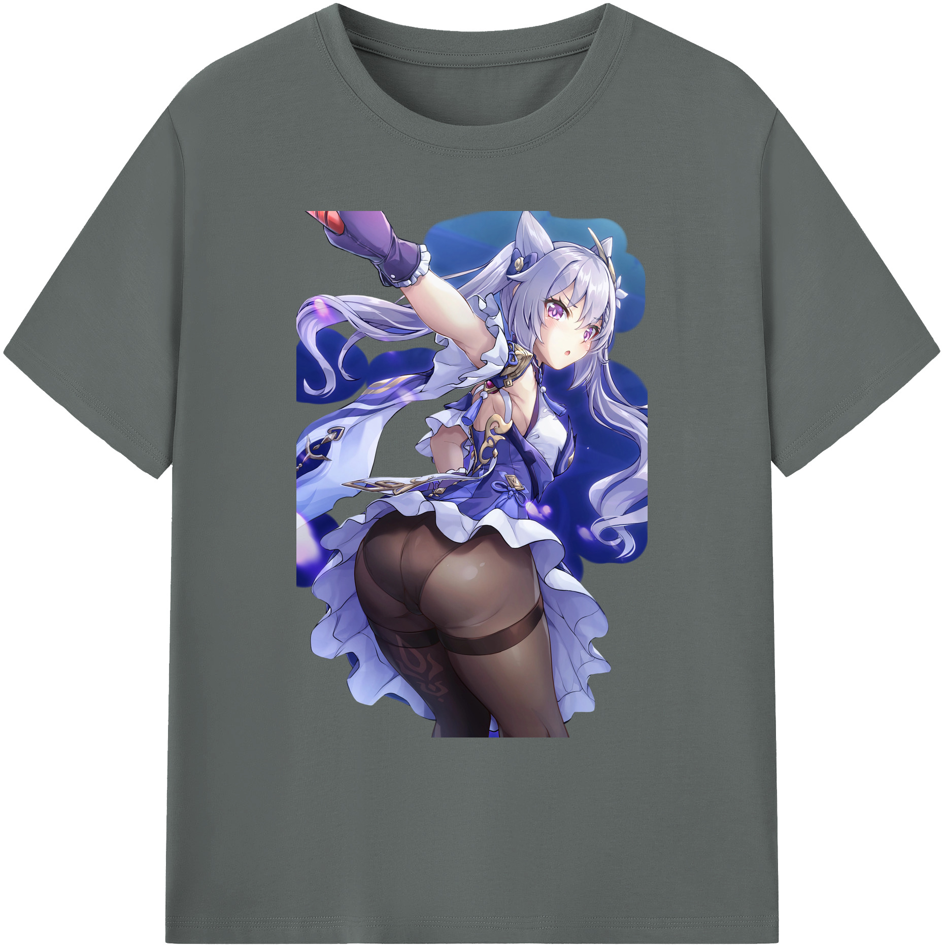 げんし神 刻晴 こくせい genshin Kokusei 綿100％ メンズ半袖Tシャツ｜肌触りやわらか＆通気性